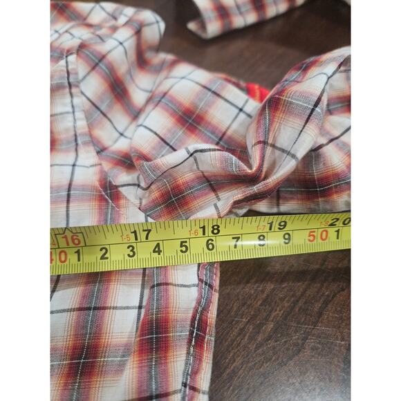 Panhandle Slim Embroidered Plaid Enamel Snap Button Up Women's Western Shirt S - Picture 8 of 10